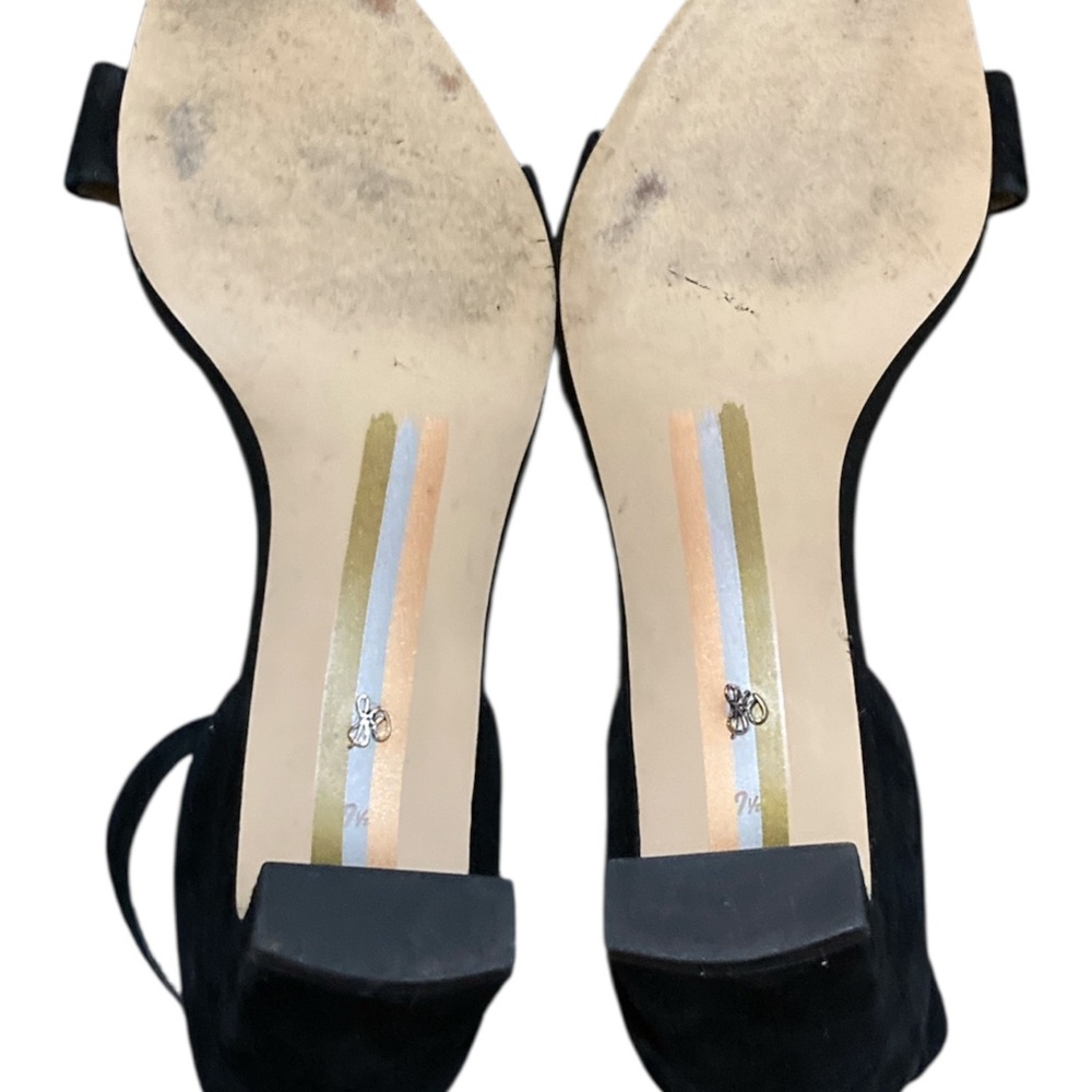 Sam Edelman Daniella Sandal Black Suede with gold colored accents size 7.5 EUC - Picture 7 of 9